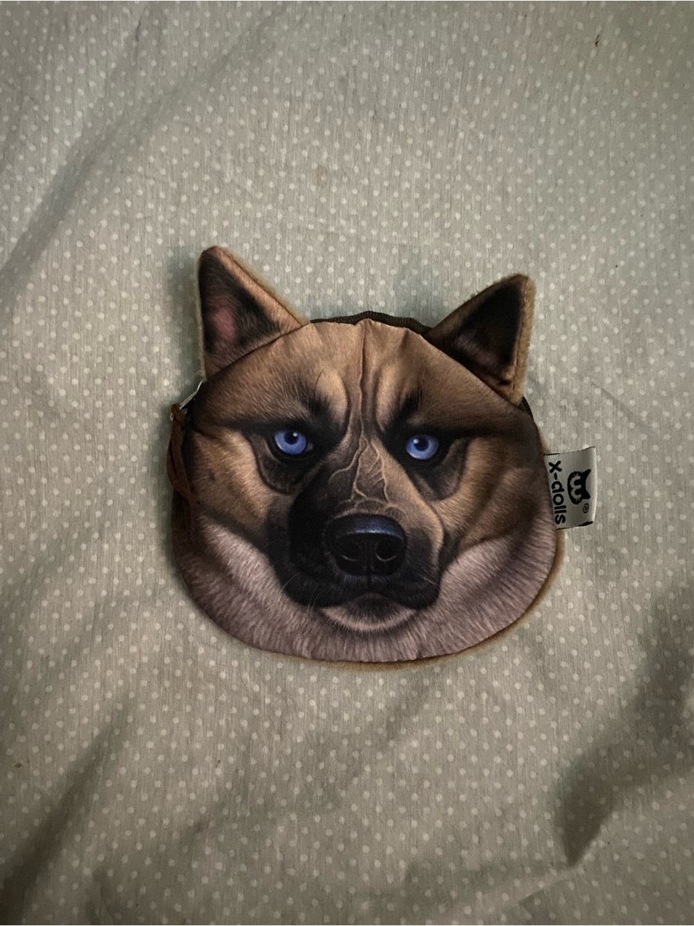 Brown Husky Dog Face coin pouch